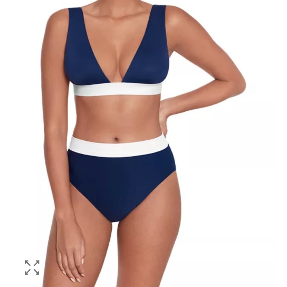 Belair Banded V Neck Bikini FULL suit in size 8 NWT